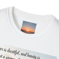 Proverbs 31:30 Beach Devotional T-Shirt — Woman Who Fears the Lord Religious Tee