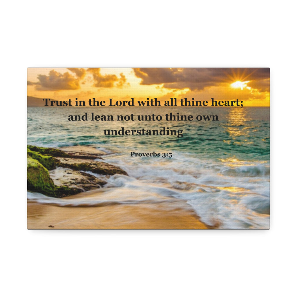 Trust in the Lord With All Thine Heart | Proverbs 3:5 | Beachy Wall Art