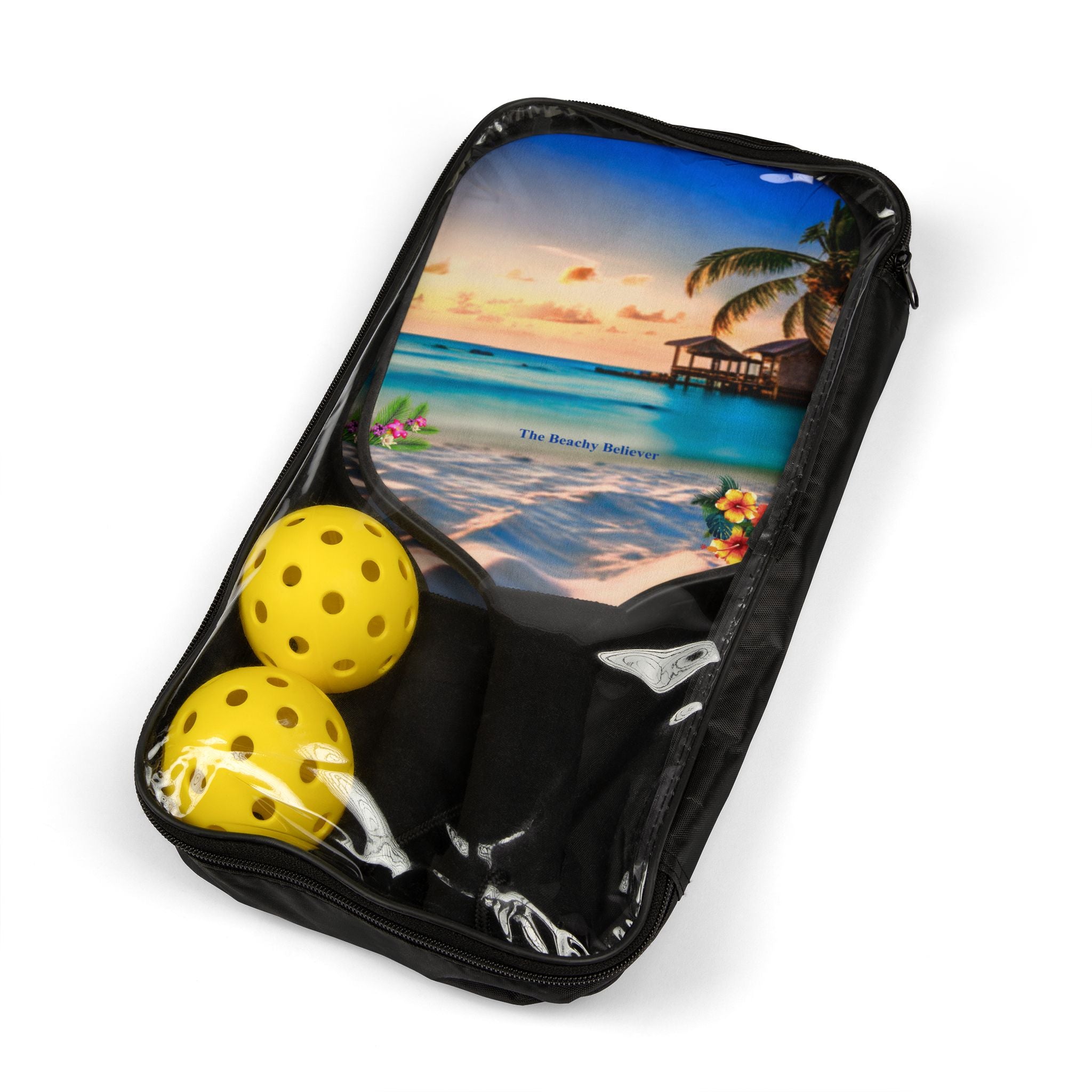 Tropical Beach Pickleball Paddle Set — Island Sunset Design
