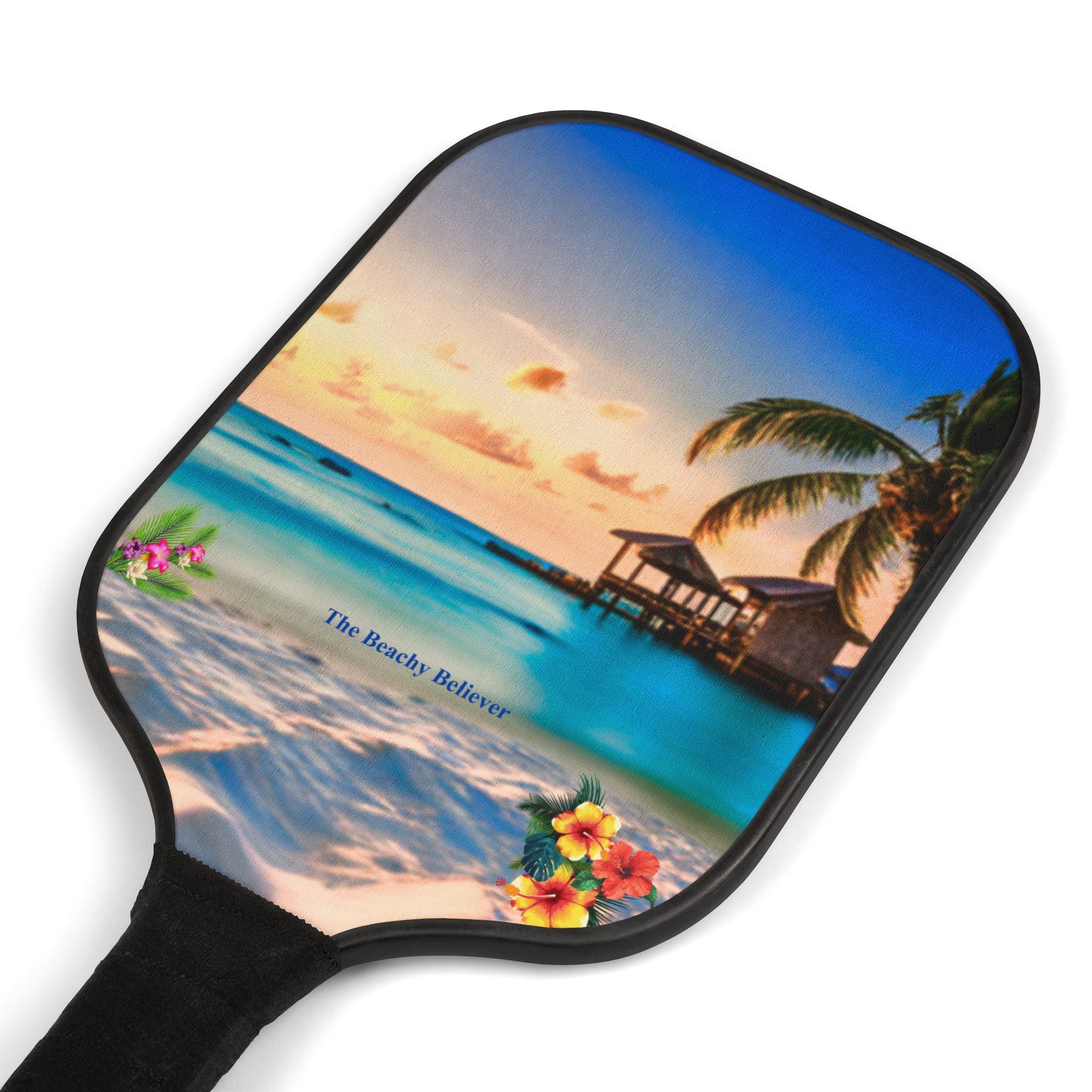 Tropical Beach Pickleball Paddle Set — Island Sunset Design