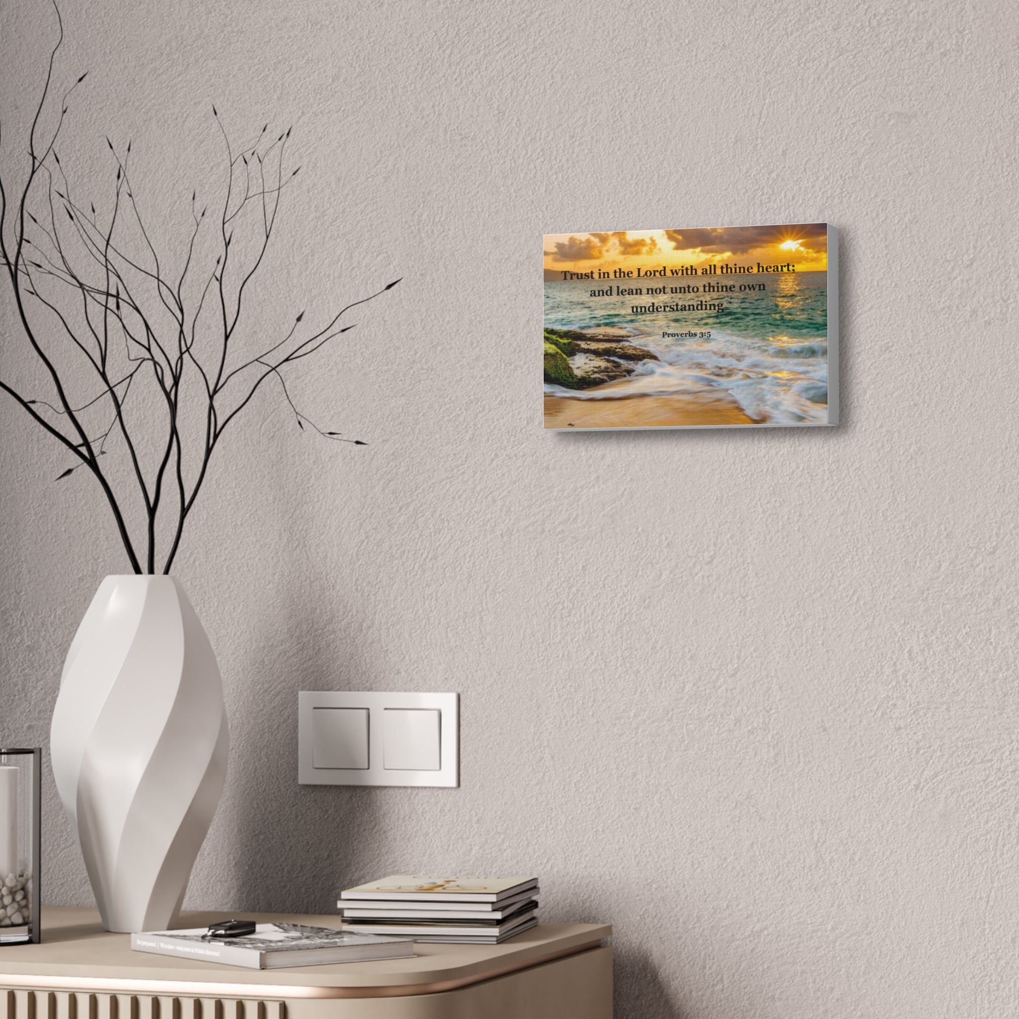 Trust in the Lord With All Thine Heart | Proverbs 3:5 | Beachy Wall Art
